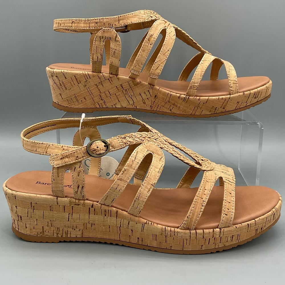 NEW Baretrap Women’s Wilma Wedge Sandals Natural Size 11M